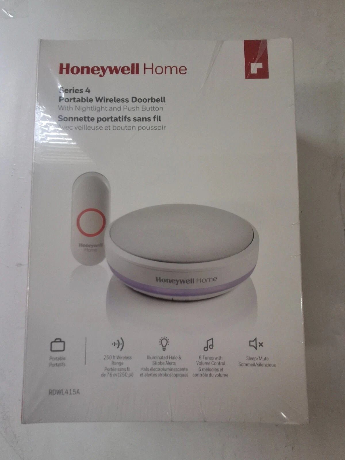 Honeywell Home Rdwl415A Series 4 Portable Wireless Doorbell With Nightlight