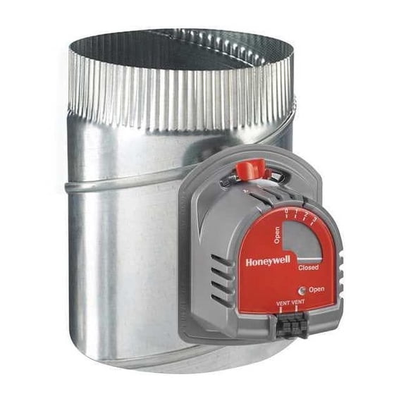 Honeywell Home Round Damper,Gr/Rd/Steel,8 in. Dia. EARD8TZ