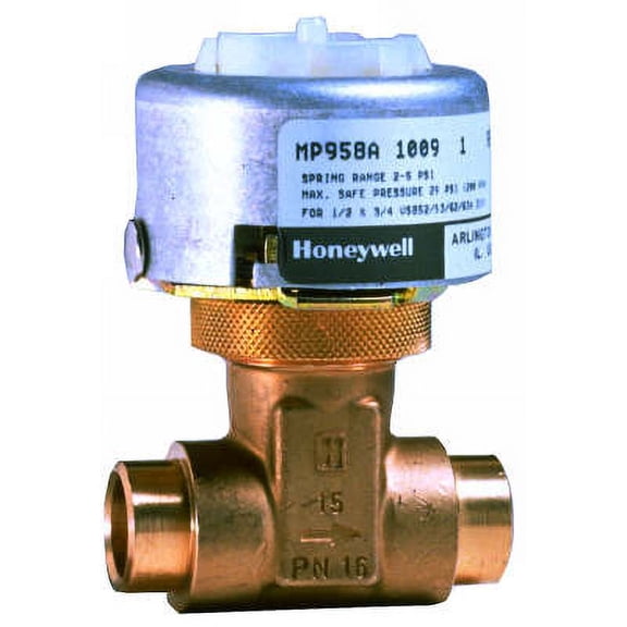 Honeywell MP958A1017 Direct acting, low force, valve actuator, has a spring range of 3-10 psi, Only works with V5852A2xx, V5862A2xx, V5853A2xx, V5863A2xx