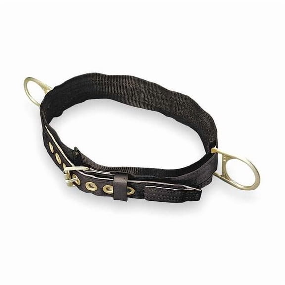 Body Belt, 2 D-Rings, Hips Location, Stainless Steel, Includes Padding: Yes ,L 2NA/LBK