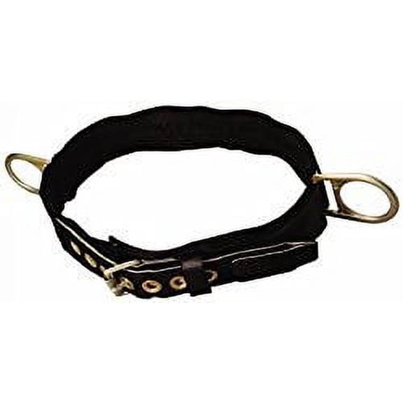 Body Belt, 2 D-Rings, Hips Location, Stainless Steel, Includes Padding: Yes ,XL