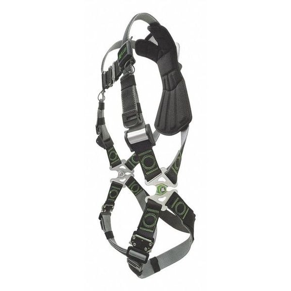 miller rdf-qc/ugn revolution harness with duraflex webbing and quick-connect leg buckles, universal size (large/xl), green