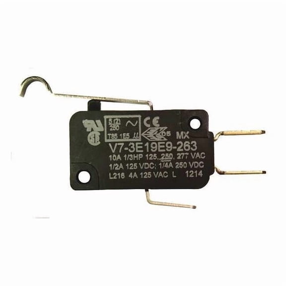 Miniature Snap Action Switch - SPDT, Lever Roller, 10A, Quick Connect V7-3E19E9-263