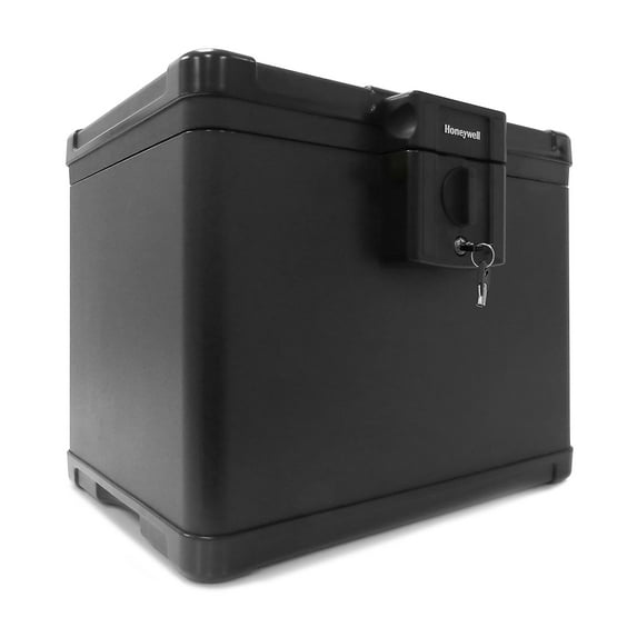 Honeywell Molded Fire and Water File Chest, 16 x 12.6 x 13, 0.6 cu ft, Black (HWL1536)