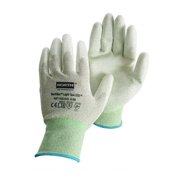 Honeywell North Antistatic Gloves,Gray,L,PR NF15ESD/9L