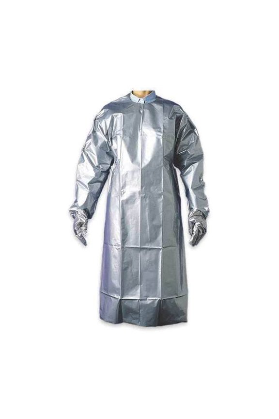 Chemical Resistant Sleeve Apron, EVOH, Polyethylene, Silver, 60 in, XL