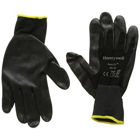 Honeywell North Coated Gloves,L,Black,PR 393-L