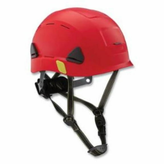 Honeywell North 280-CSH11015 Fibre-Metal Climbing Style Safety Helmet - Type II Dual Locking Rachet Suspension - Vented, Red