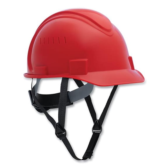 Honeywell North 068-NSB21015 Short Brim Hard Hat - 4-Point Ratchet Suspension - Vented, Red - Pack of 20