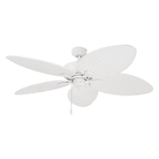 Honeywell Palm Valley 52 White Tropical Ceiling Fan with 5 Palm Blades, Pull Chain & Reverse Airflow