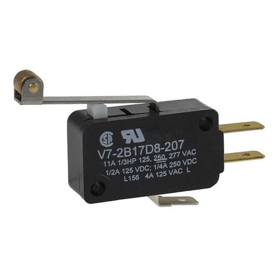 Snap Action Switch - V7 Series, SPDT, Long Roller Lever, 11A, Miniature