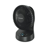 Honeywell QuietSet 9" Oscillating Table Fan, 5 Speeds, Black, Small Room Fan with Quiet Operation