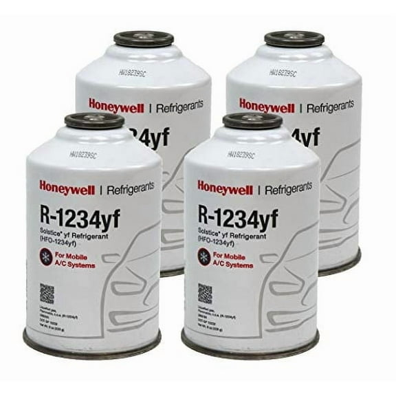 Honeywell R1234YF HFO-1234yf Low Global Warming Potential 8 oz Automotive Refrigerant (4 Pack)