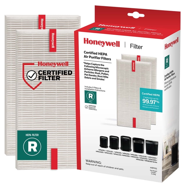 Honeywell Replacement HEPA Filter R for Honeywell Air Purifiers, 2 Pack ...