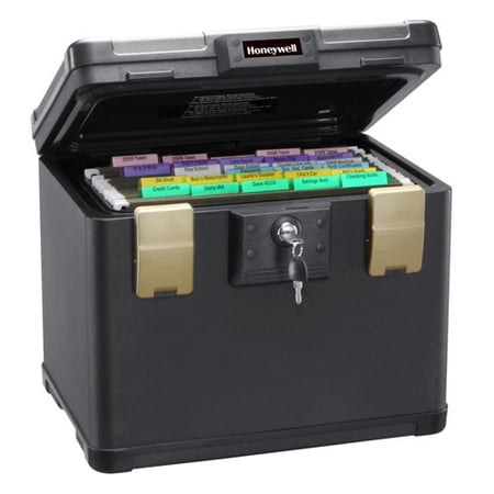 Honeywell Safes, 0.6 Cu ft, Waterproof 30-Minute Fire Chest Key Lock (Fits Letter and A4), 1106