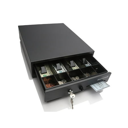 Honeywell - Steel Space Saving Cash Drawer with Key Lock - Black