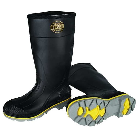 Honeywell Servus Rubber Boot,Men's,12,Knee,Black,PR 75109/12