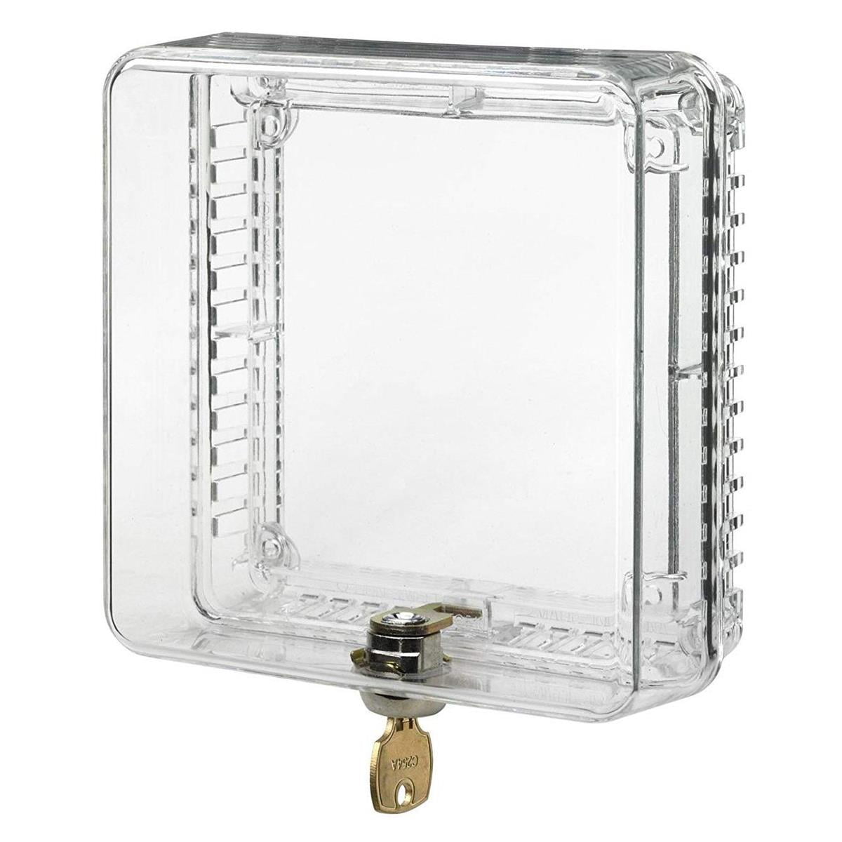 Clear Plastic Medium Thermostat Guard Box with Key Lock