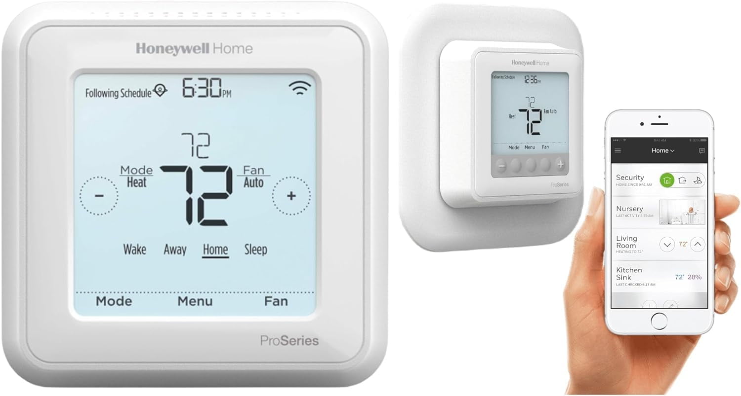 White Programmable Smart Thermostat with WiFi and Cover