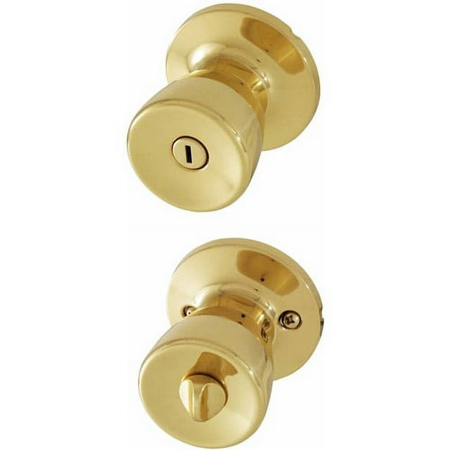 Honeywell Tulip Knob Privacy Door Lock Polished Brass 1436