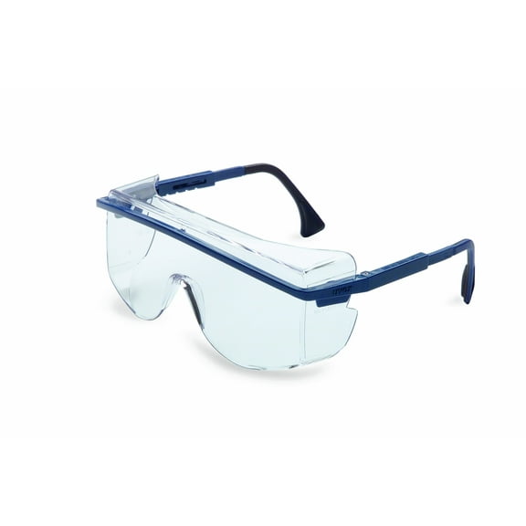 Honeywell Uvex Astrospec OTG 3001 Eyewear, Clear Lens, Polycarbonate, Uvextreme AF, Blue Frame