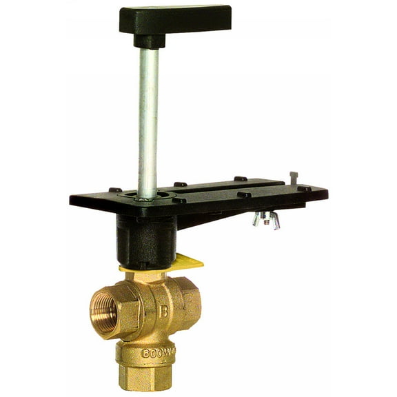Honeywell VBN3AFPX0000 1/2" 3 Way Brass Threaded Control Ball Valve for DCA Actuator (2.4 Cv), replacement for VBN3A002.40PX