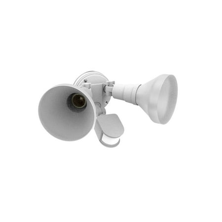 Honeywell White Dual Head Motion Wired Activated Security Flood Light, LED, Durable Aluminum Construction