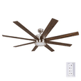 thumbnail image 1 of Honeywell Xerxes 62" Brushed Nickel LED Remote Control Ceiling Fan, 8 Blade, Integrated Light, 1 of 14