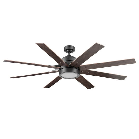 Honeywell Xerxes 62" Espresso LED Remote Control Ceiling Fan, 8 Blade, Integrated Light