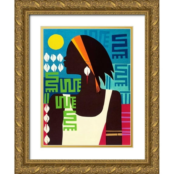 Honeywood, Varnette 15x18 Gold Ornate Wood Framed with Double Matting Museum Art Print Titled - Virtuous Woman