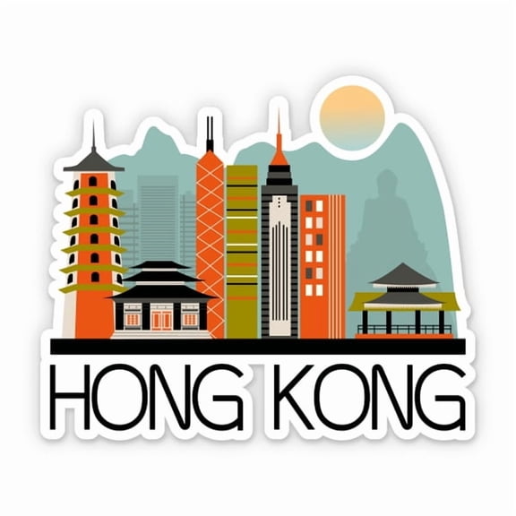 Hong Kong - 3" Vinyl Sticker - For Car Laptop Water Bottle Phone - Waterproof Decal