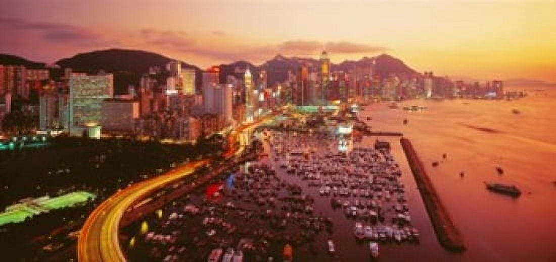 Hong Kong Canvas Art - Panoramic Images (24 x 12)