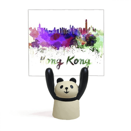 Hong Kong China City Watercolor Memo Holder Cartoon Animal Panda Stand Decoration