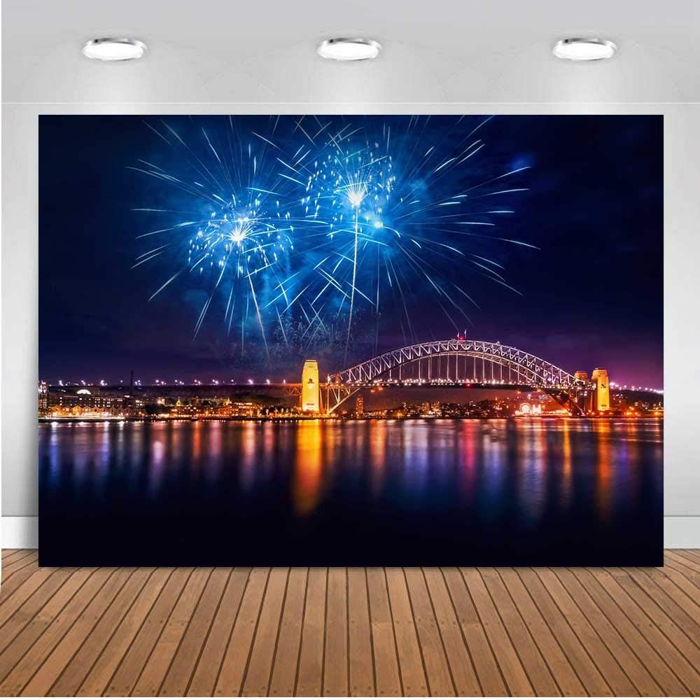 Hong Kong City Firework Photography Backdrop 7x5ft RiverCrossing