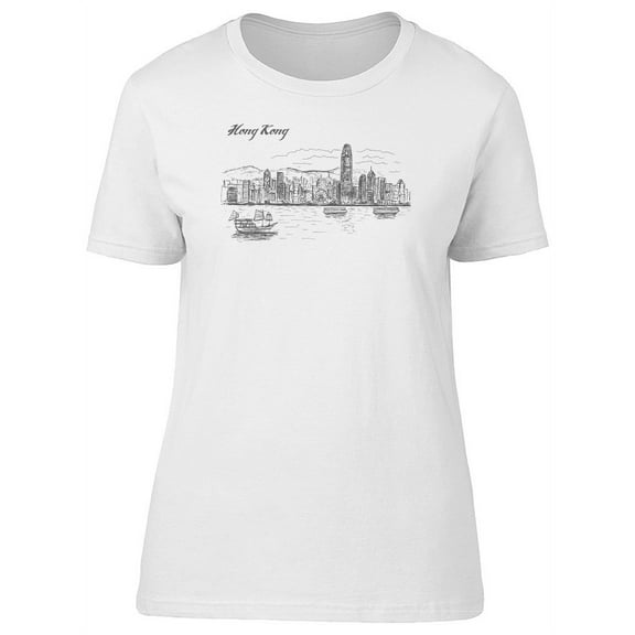 Hong Kong City Sketch T-Shirt Men -Image by Shutterstock, Male x-Large