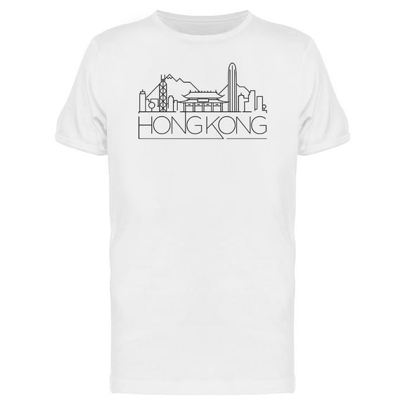 Hong Kong City Skyline Landmark T-Shirt Men -Image by Shutterstock, Male Medium