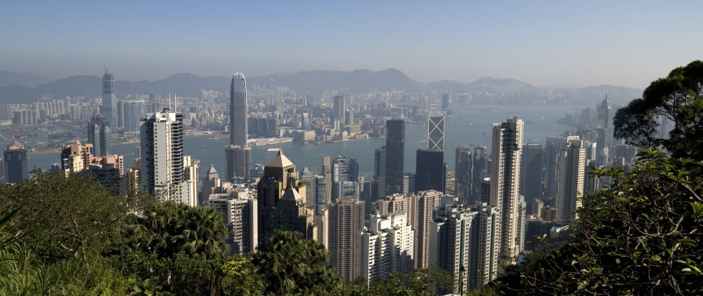 Hong Kong Cityscape Hong Kong China Canvas Art - Keith Levit  Design Pics (44 x 19)