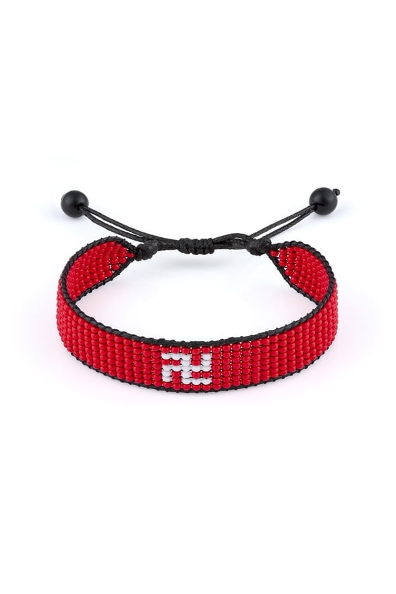 Hong Kong Flag Bracelet: Handmade, Adjustable Beaded String, Boho Jewelry, Unisex Patriotic Gift