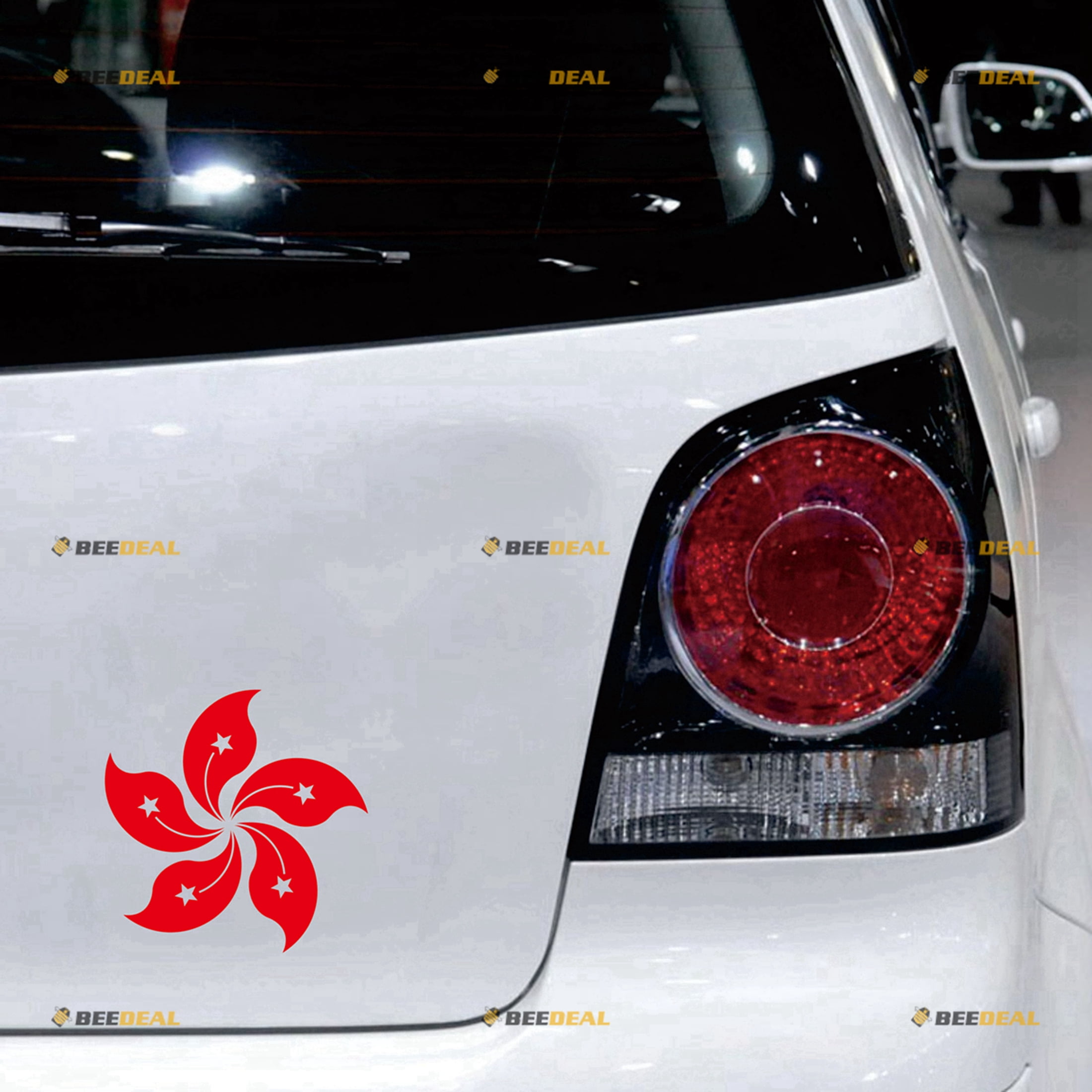 Hong Kong Flag HK Chinese Redbud Sticker Decal Vinyl - 2 Pack Red 4 ...