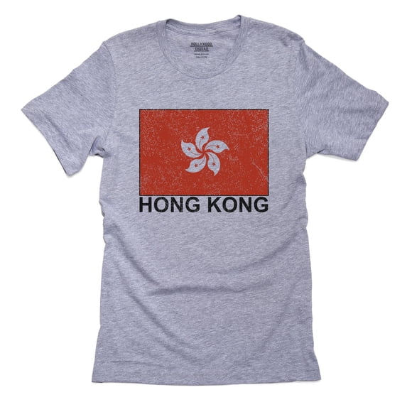 Hong Kong Flag - Special Vintage Edition Men's Grey T-Shirt