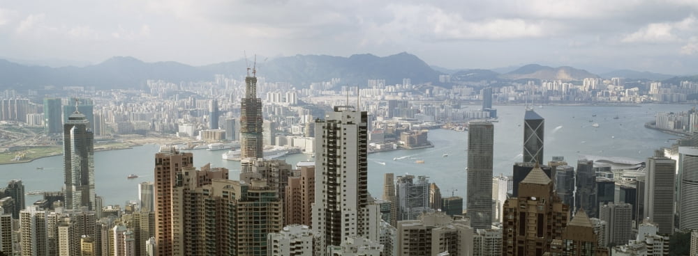 Hong Kong Harbor Canvas Art - James Sparshatt Design Pics (23 x 8)