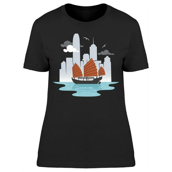 Hong Kong Junk Boat  T-Shirt Women -Image by Shutterstock, Female x-Large