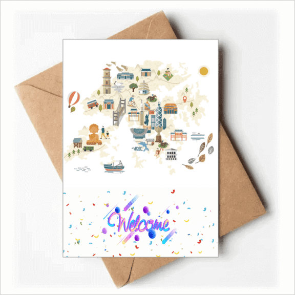 Hong Kong Local Bicycle Visiting China Welcome Back Greeting Cards Envelopes Blank