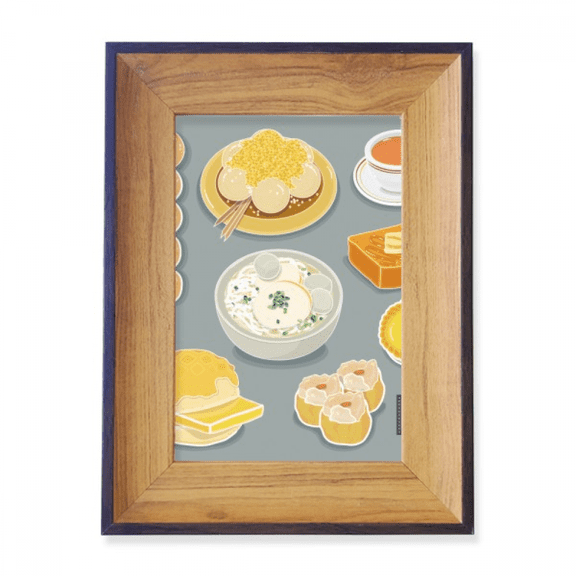 Hong Kong Local Cuisine Food Photo Frame Exhibition Display Art Desktop Painting