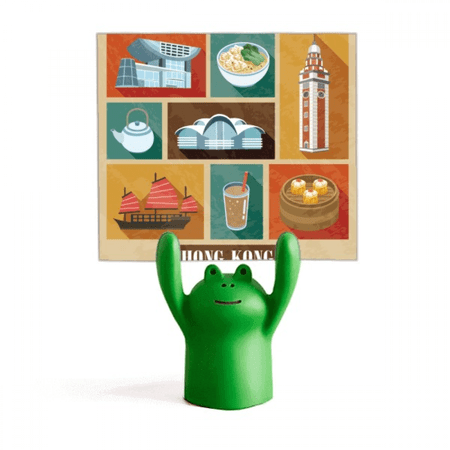 Hong Kong Local Food And Place Memo Holder Cartoon Animal Frog Stand Decoration
