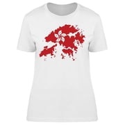Hong Kong Map Flag Graphic T-Shirt Women -Image by Shutterstock, Female Small