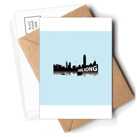 Hong Kong Night View Lake Boat Postcards Envelopes Blank Note Cards Mailing
