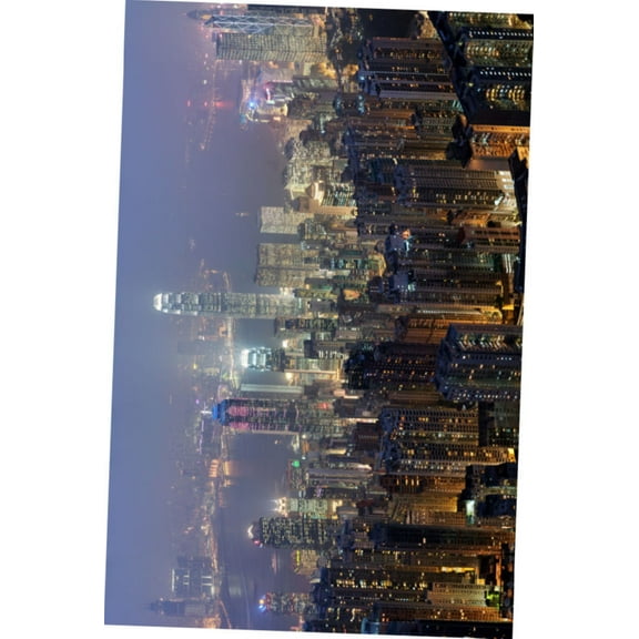 Hong Kong Skyline Art Photography Metal Poster 8inx 12in Print on Metal 8x12 Square Adults Metal Prints