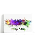 thumbnail image 1 of Hong Kong Skyline in Watercolor - Wrapped Canvas Print Wall Art | 18" W x 12" H, 1 of 4