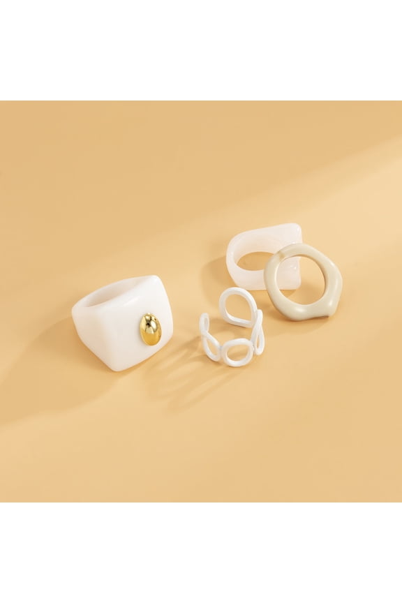 Hong Kong Style Irregular Geometric Acrylic Joint Ring